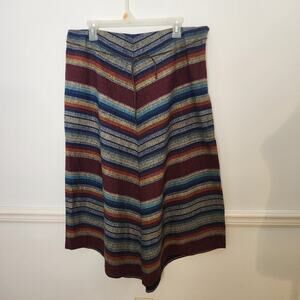 Vtg 90s Y2K Maxi Skirt 16 Womens Stripe Southwestern Boho Festival Handkerchief